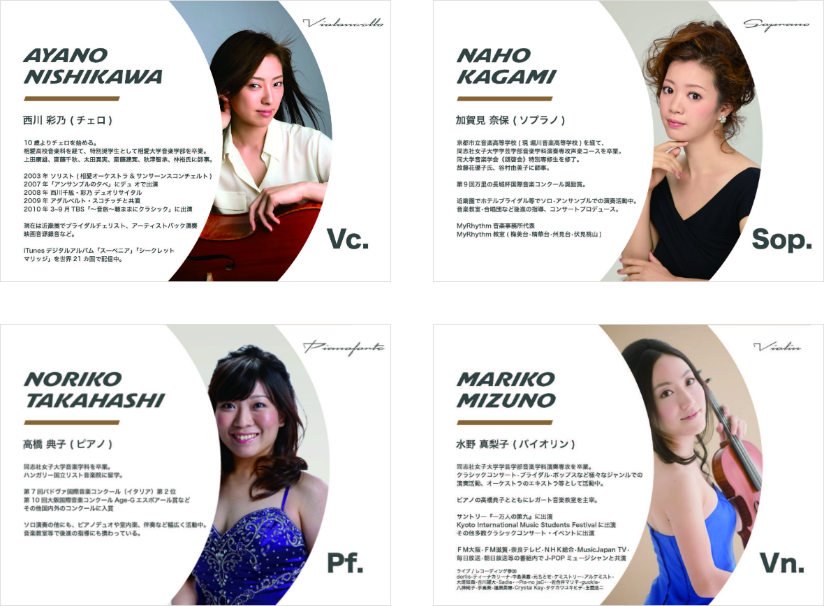 カルテットリサイタル （portfolio） 奏者のご紹介